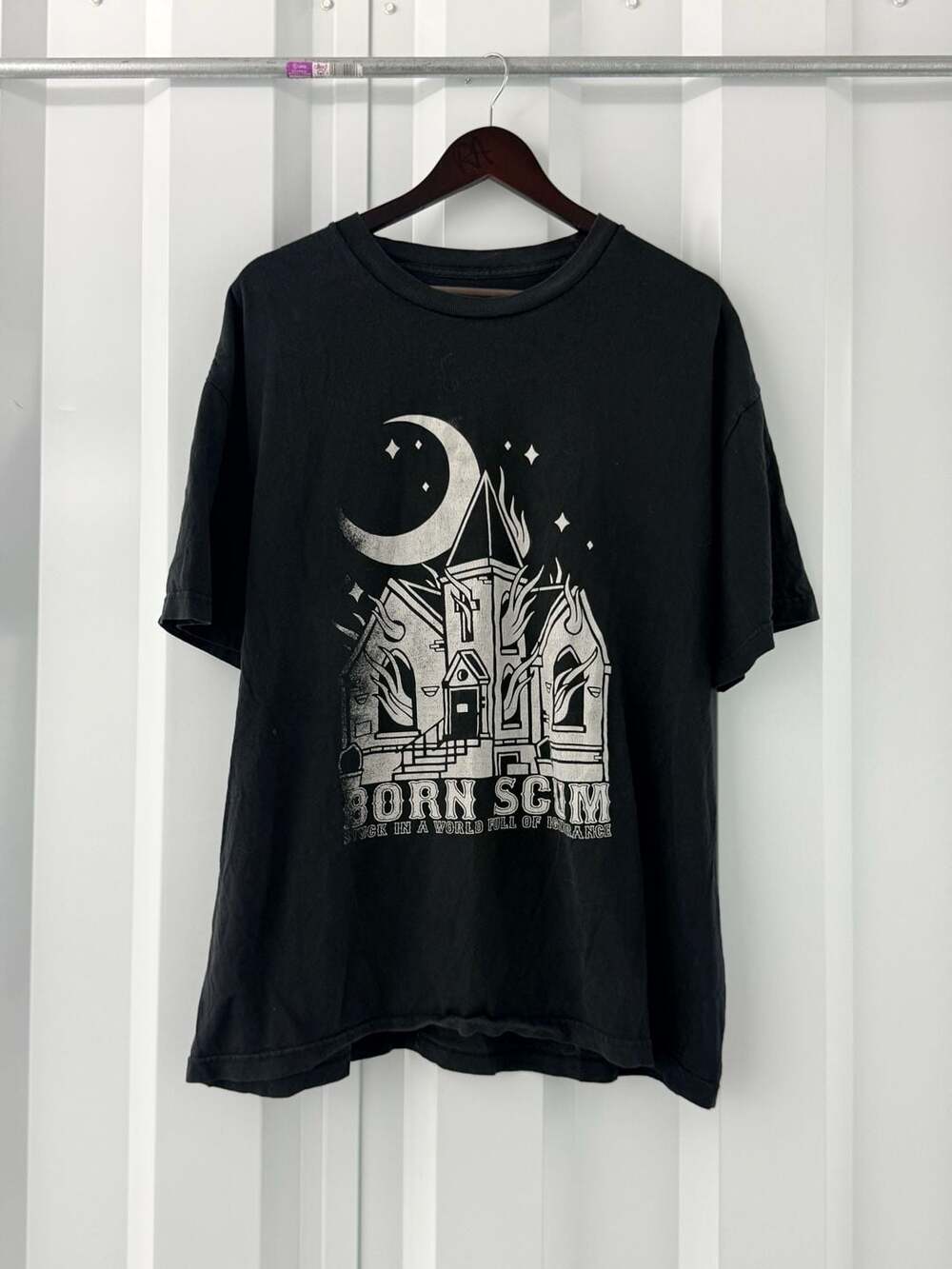Born Scum Burning Church "Stuck In A World Full Of Ignorance" Graphic T-Shirt